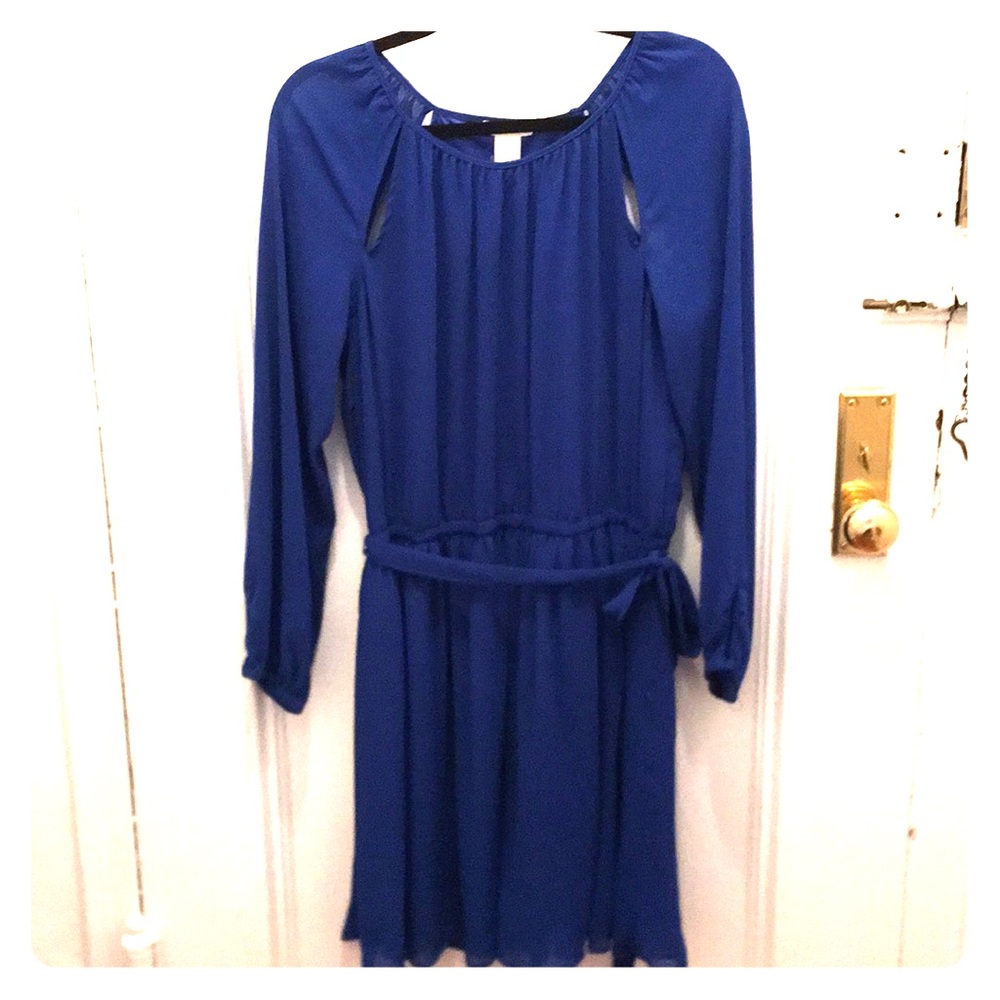 Long Sleeved Royal Blue Dress